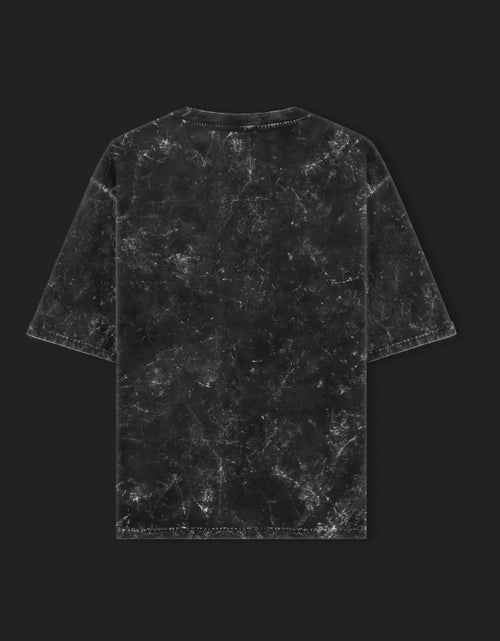Acid wash black oversized T-shirt, view 2