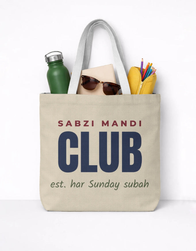 Sabzi Mandi Club large tote bag, view 1